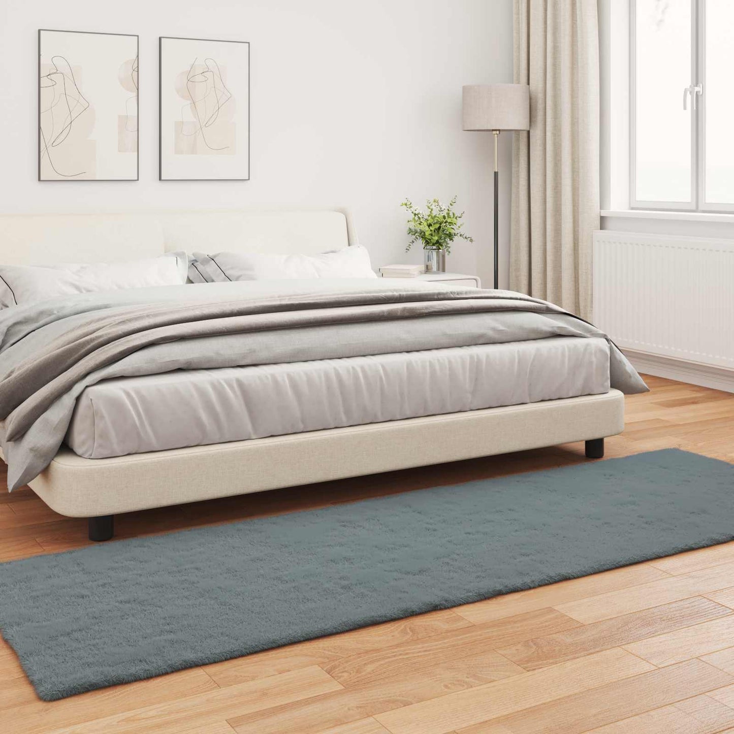 Tappeto in Pelliccia Sintetica di Coniglio Olite Antracite