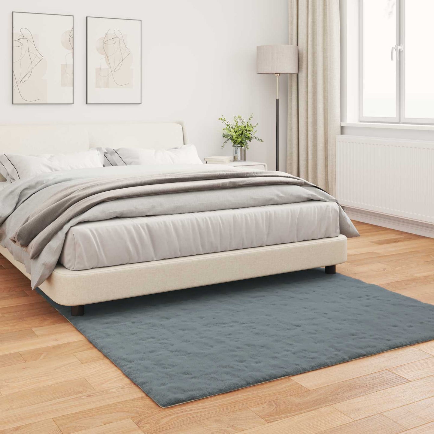 Tappeto in Pelliccia Sintetica di Coniglio Olite Antracite