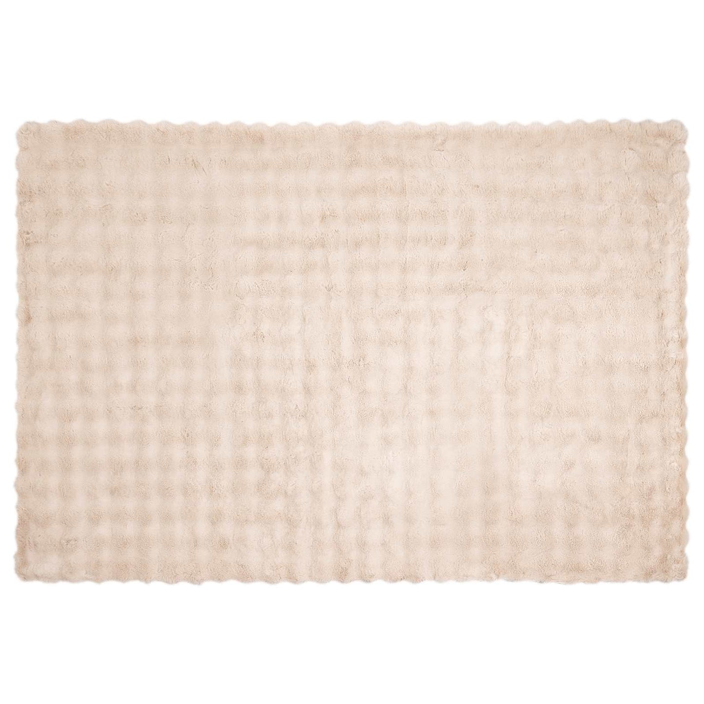 Coperta in Pelliccia di Coniglio Finta Beige 150 x 220 cm