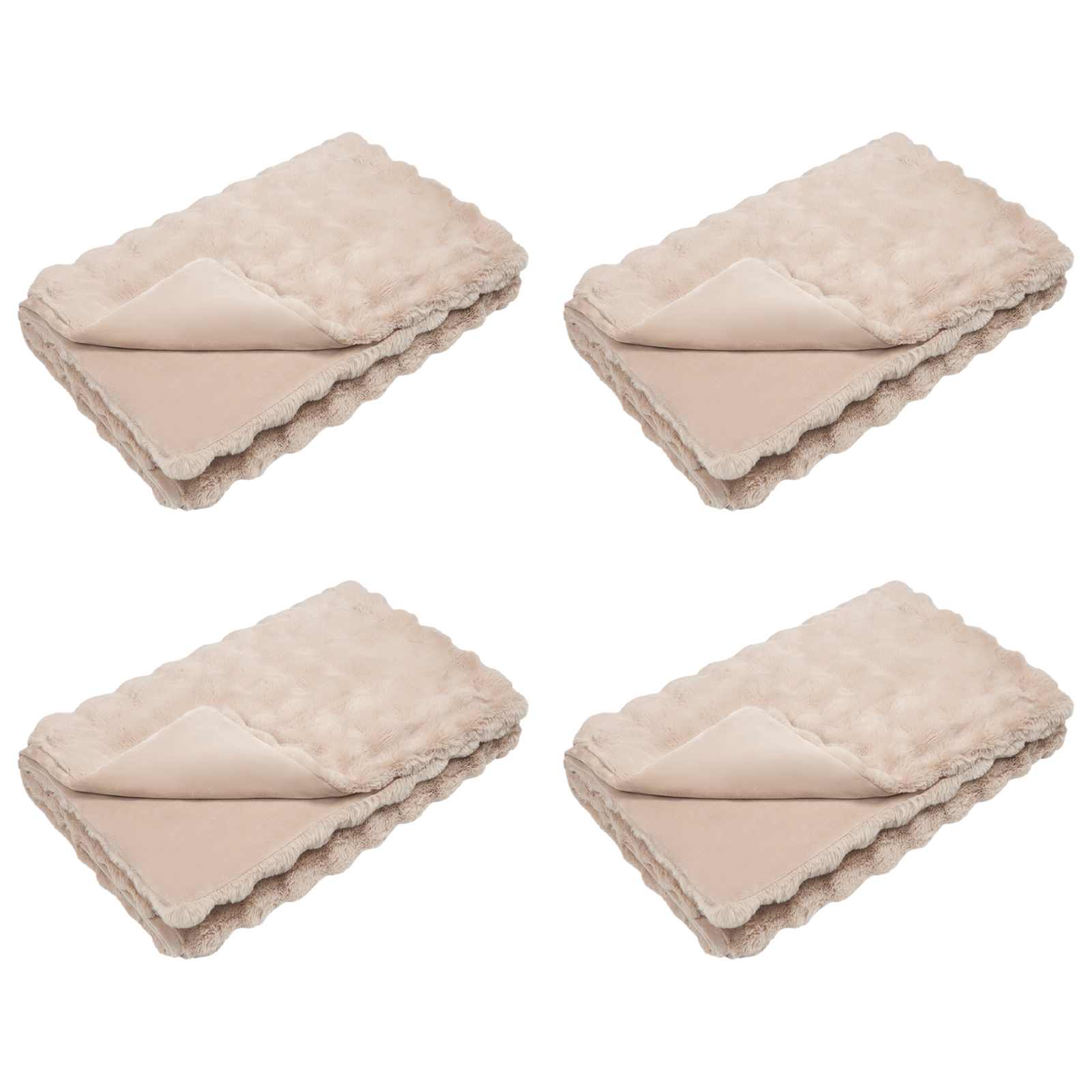 Coperta antiscivolo in sintetica di coniglio Olite 4 pcs Beige | homemem39