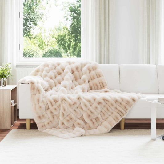 Coperta antiscivolo in sintetica di coniglio Olite 4 pcs Beige | homemem39