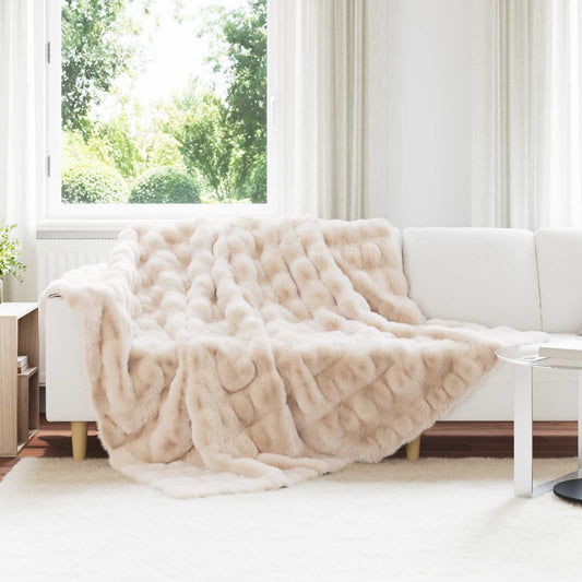 Coperta antiscivolo in sintetica di coniglio Olite 4 pcs Beige | homemem39