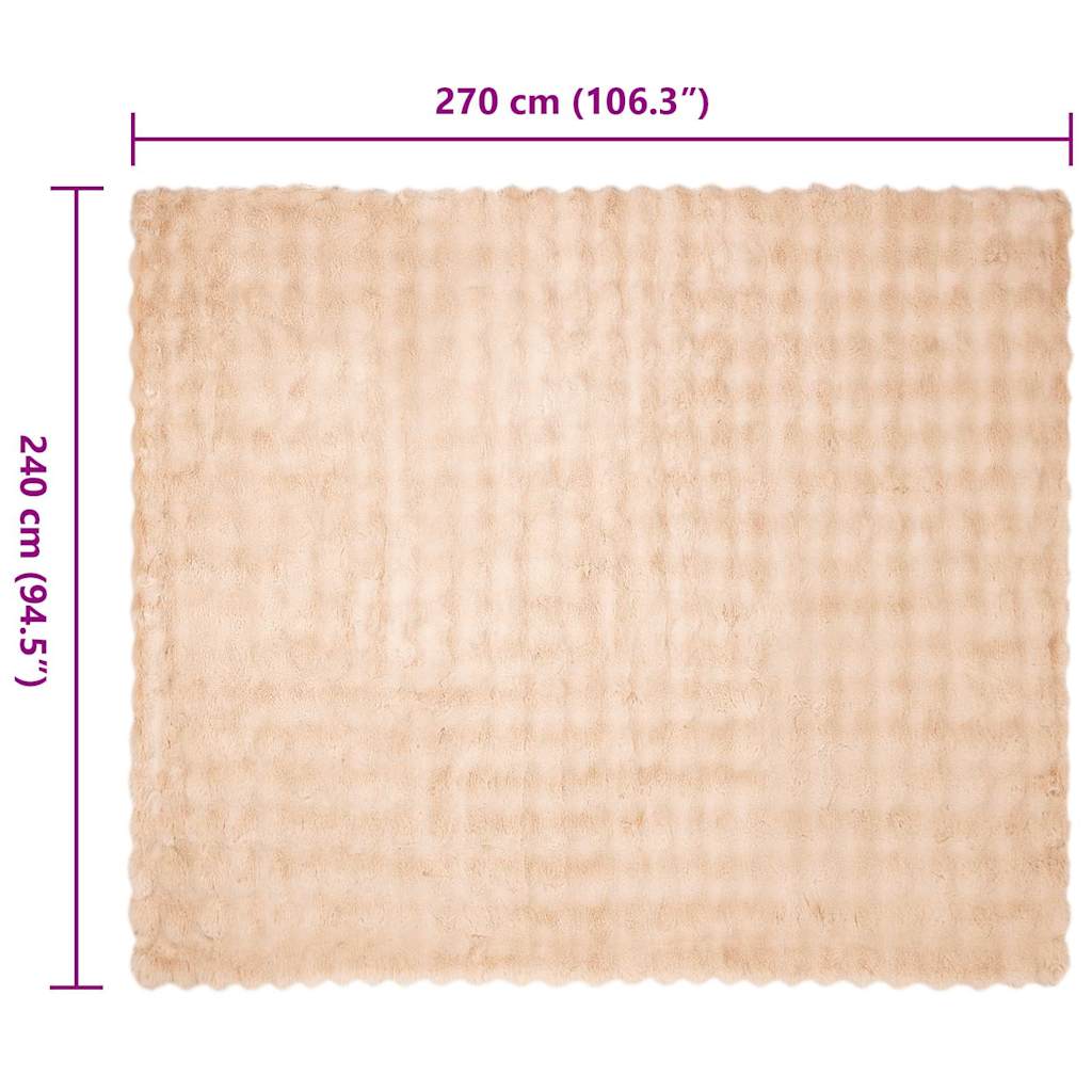 Coperta in Pelliccia di Coniglio Finta 4 pcs Beige 240 x 270 cm
