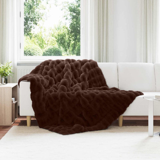 Coperta antiscivolo in sintetica di coniglio Olite Cammello | homemem39