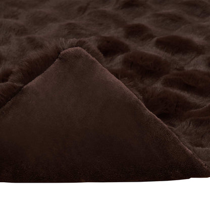 Coperta in Pelliccia di Coniglio Finta Cammello 220 x 240 cm