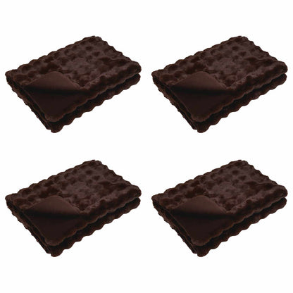 Coperta in Pelliccia di Coniglio Finta 4 pcs Cammello