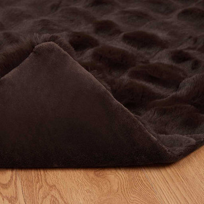 Coperta in Pelliccia di Coniglio Finta 4 pcs Cammello