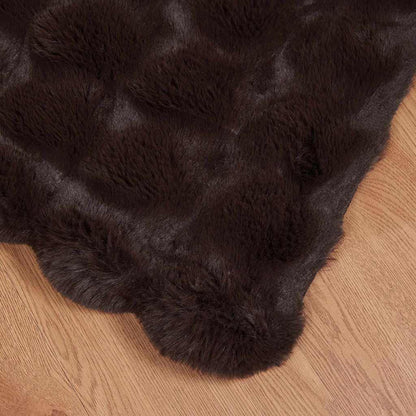 Coperta in Pelliccia di Coniglio Finta 4 pcs Cammello