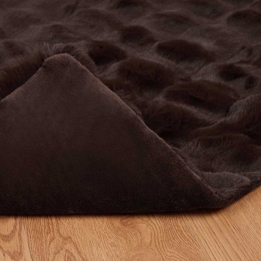Coperta in Pelliccia di Coniglio Finta 4 pcs Cammello