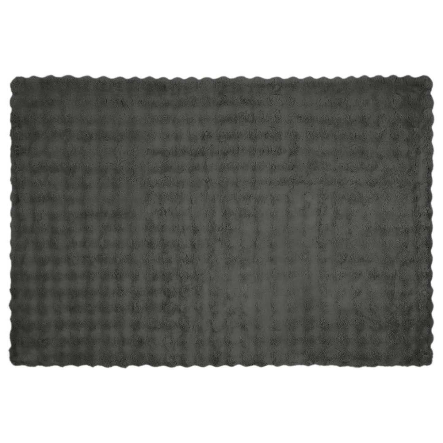 Coperta in Pelliccia di Coniglio Finta 4 pcs Grigio scuro