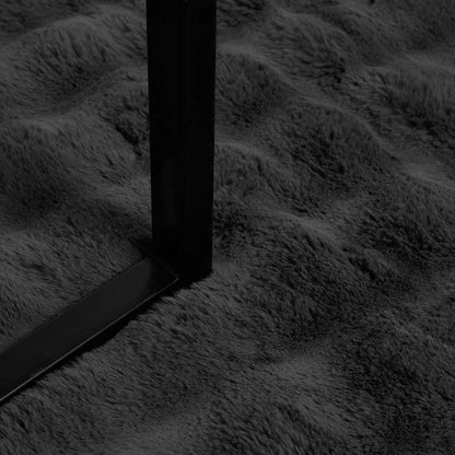 Coperta in Pelliccia di Coniglio Finta 4 pcs Grigio scuro