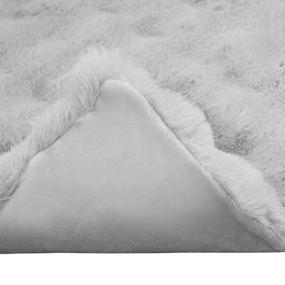 Coperta in Pelliccia di Coniglio Finta Grigio 130 x 150 cm