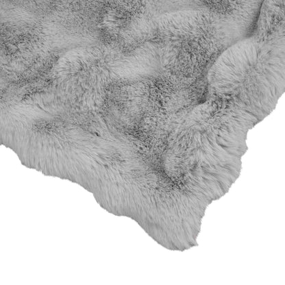 Coperta in Pelliccia di Coniglio Finta Grigio 220 x 240 cm