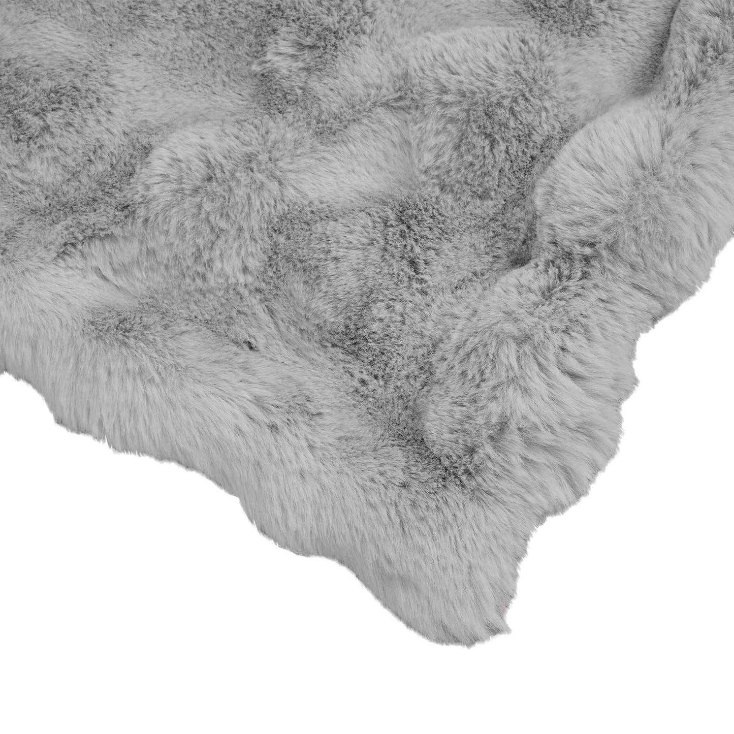 Coperta in Pelliccia di Coniglio Finta Grigio 240 x 270 cm