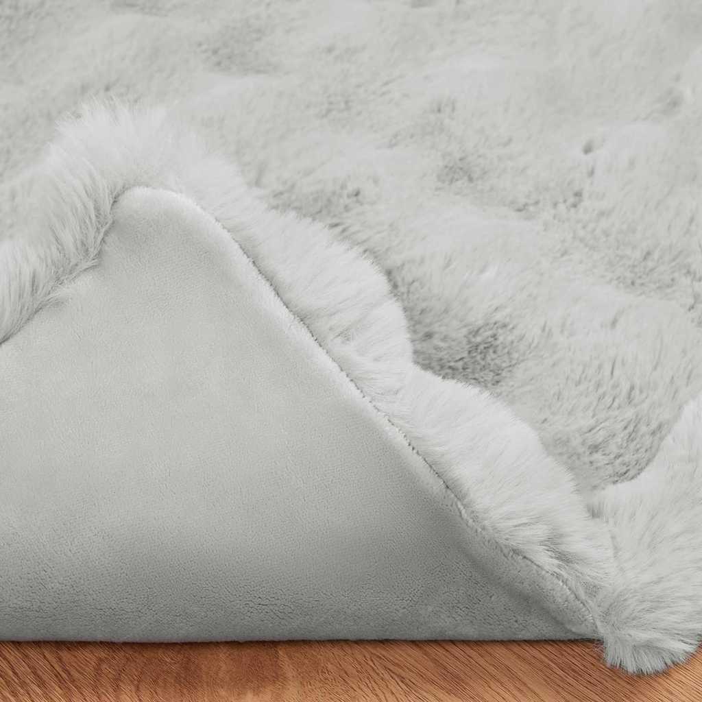 Coperta in Pelliccia di Coniglio Finta 4 pcs Grigio