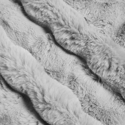 Coperta in Pelliccia di Coniglio Finta 4 pcs Grigio