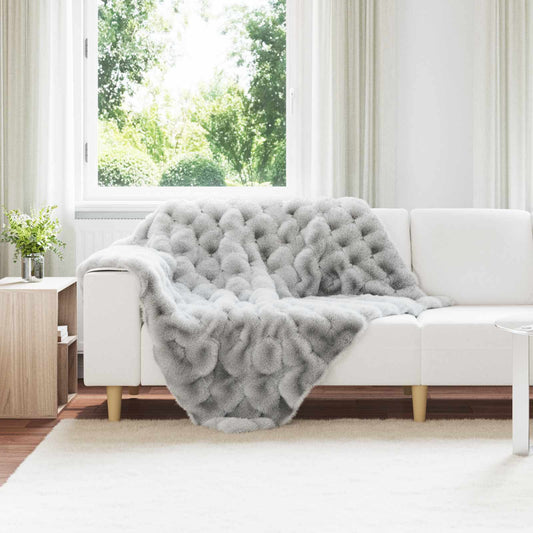 Coperta antiscivolo in sintetica di coniglio Olite 4 pcs Grigio | homemem39