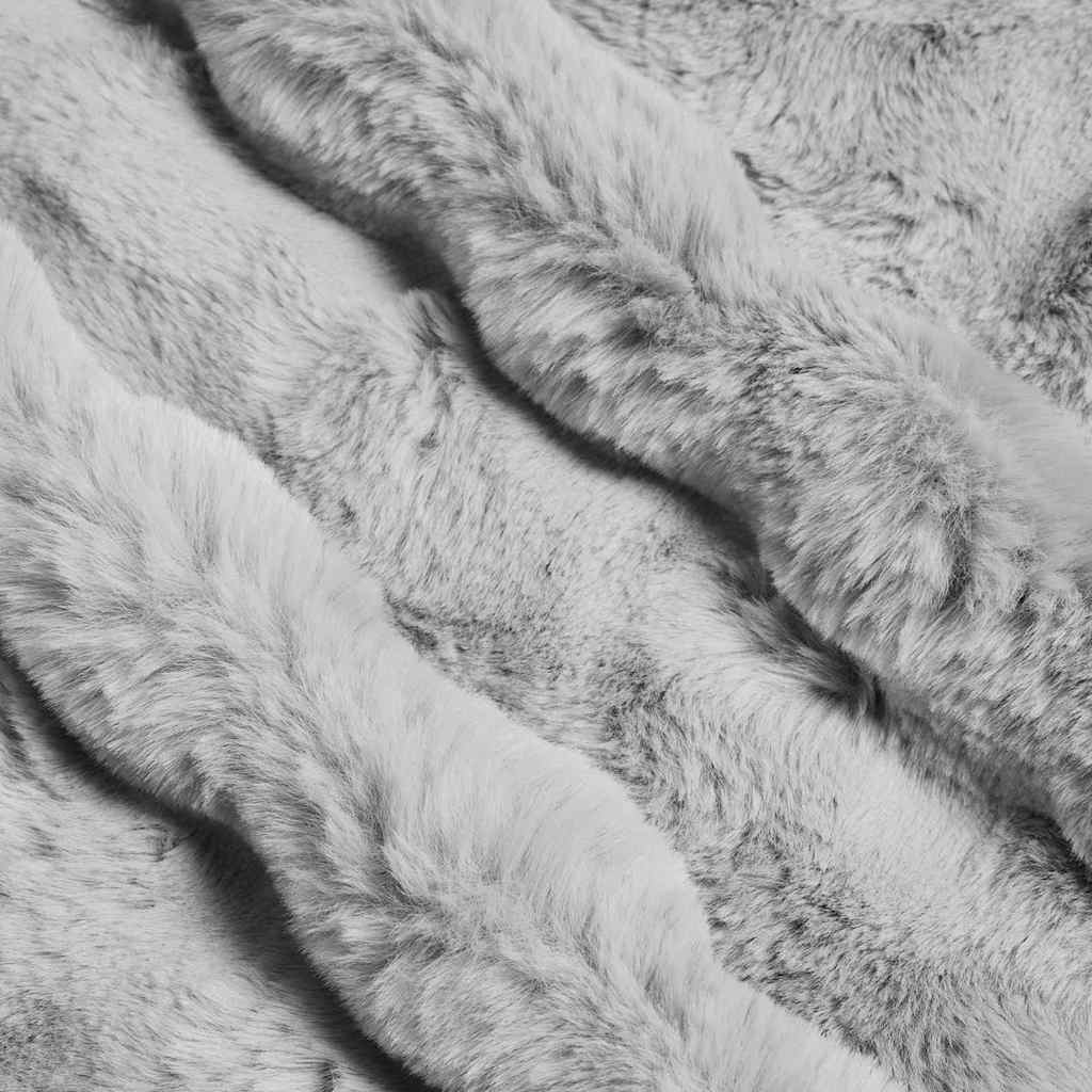 Coperta in Pelliccia di Coniglio Finta 4 pcs Grigio