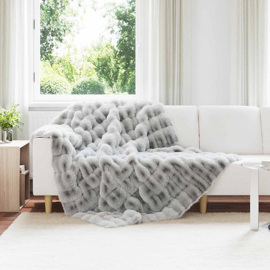 Coperta antiscivolo in sintetica di coniglio Olite 4 pcs Grigio | homemem39