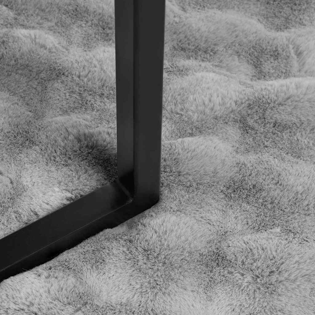 Coperta in Pelliccia di Coniglio Finta 4 pcs Grigio