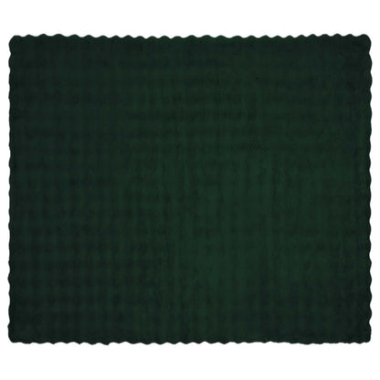Coperta in Pelliccia di Coniglio Finta Verde Scuro 130 x 150 cm