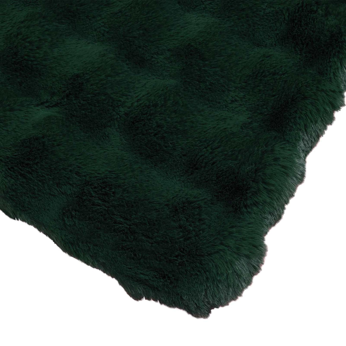 Coperta in Pelliccia di Coniglio Finta Verde Scuro 150 x 220 cm