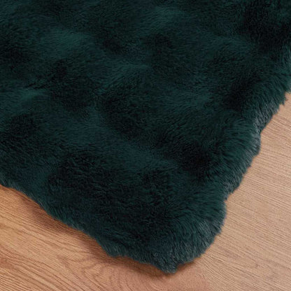 Coperta in Pelliccia di Coniglio Finta 4 pcs Verde Scuro