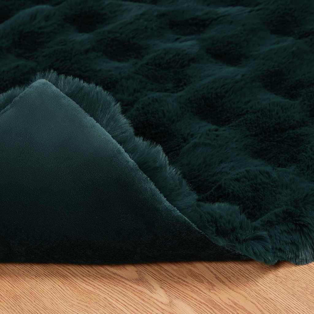 Coperta in Pelliccia di Coniglio Finta 4 pcs Verde Scuro