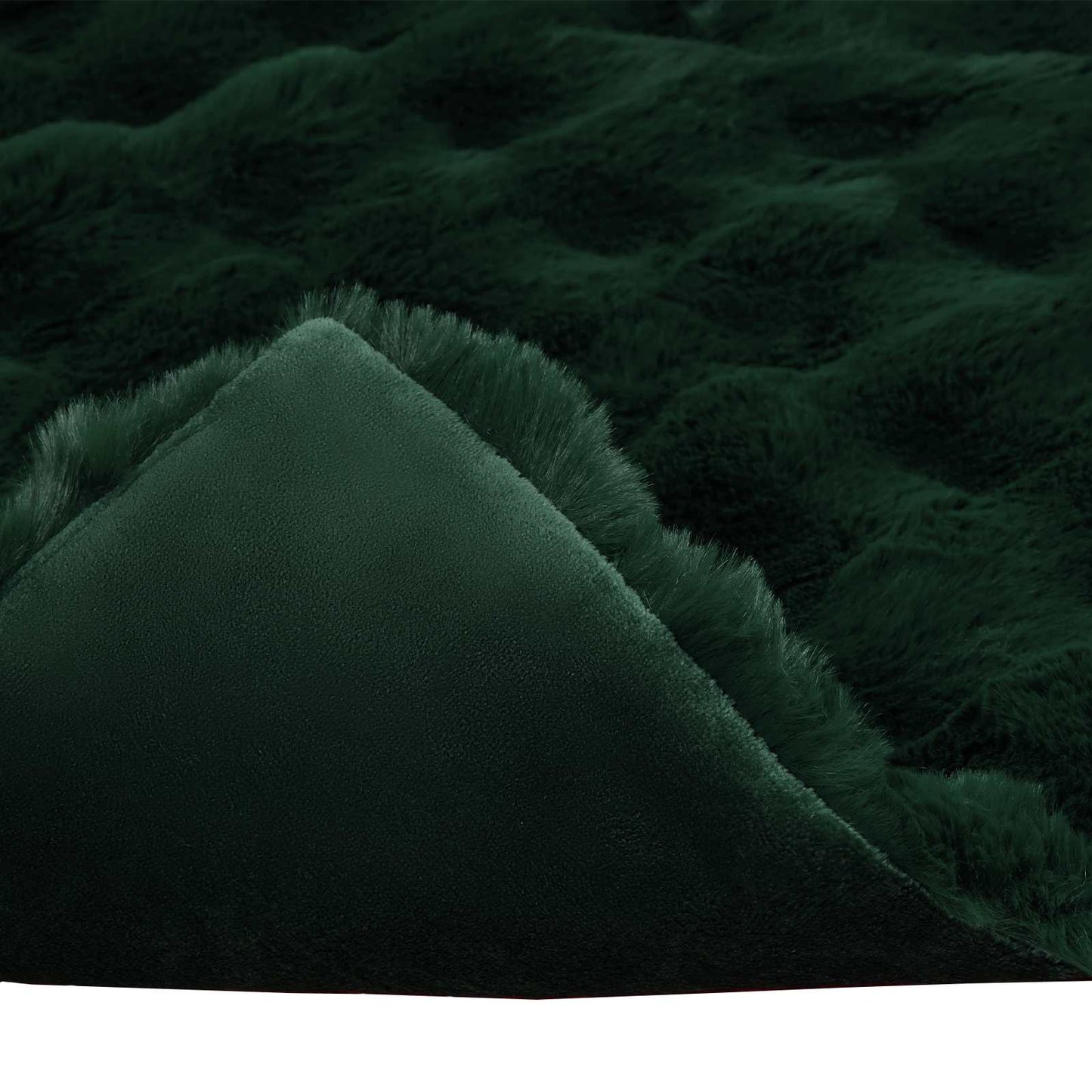Coperta in Pelliccia di Coniglio Finta 4 pcs Verde Scuro