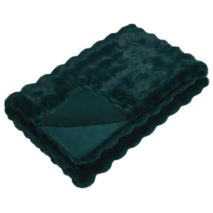 Coperta in Pelliccia di Coniglio Finta 4 pcs Verde Scuro