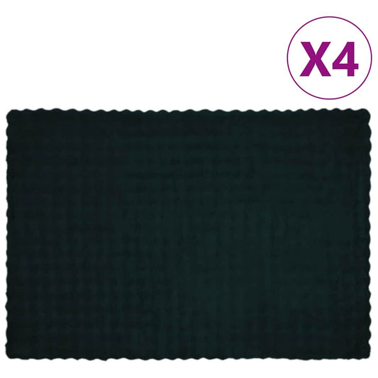 Coperta in Pelliccia di Coniglio Finta 4 pcs Verde Scuro