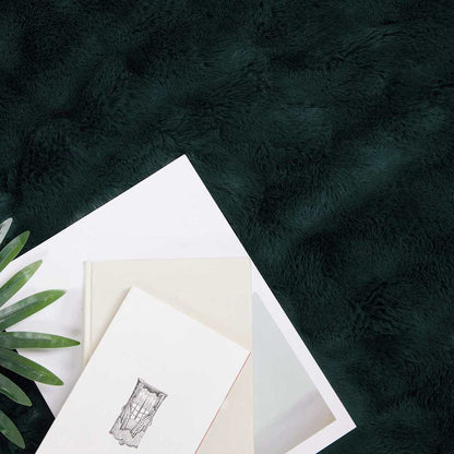 Coperta in Pelliccia di Coniglio Finta 4 pcs Verde Scuro