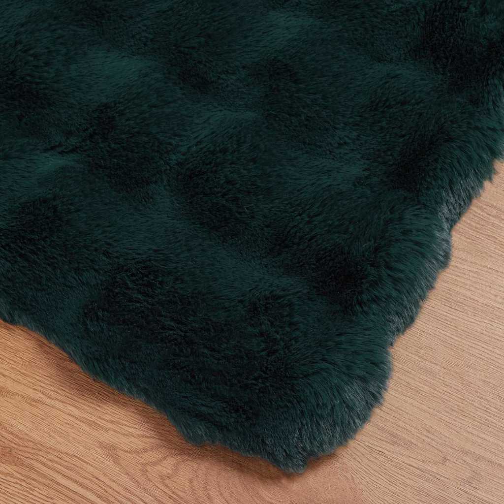 Coperta in Pelliccia di Coniglio Finta 4 pcs Verde Scuro