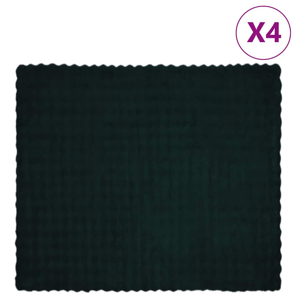 Coperta in Pelliccia di Coniglio Finta 4 pcs Verde Scuro