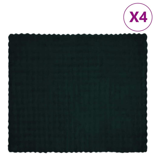 Coperta in Pelliccia di Coniglio Finta 4 pcs Verde Scuro