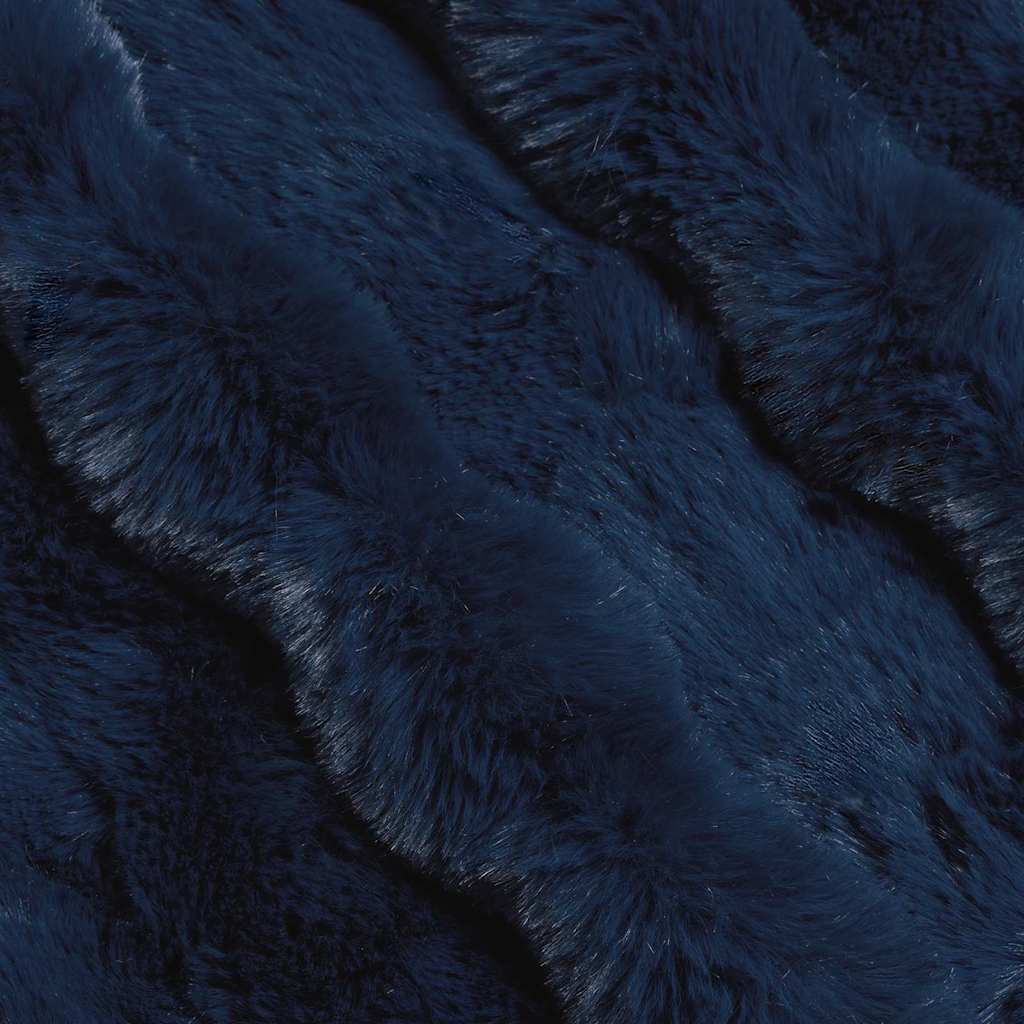 Coperta in Pelliccia di Coniglio Finta 4 pcs Blu Marino