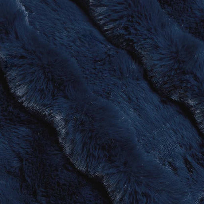 Coperta in Pelliccia di Coniglio Finta 4 pcs Blu Marino