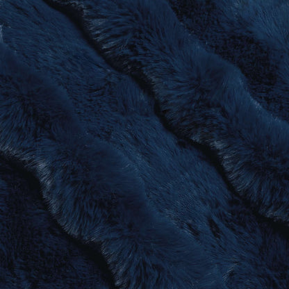 Coperta in Pelliccia di Coniglio Finta 4 pcs Blu Marino
