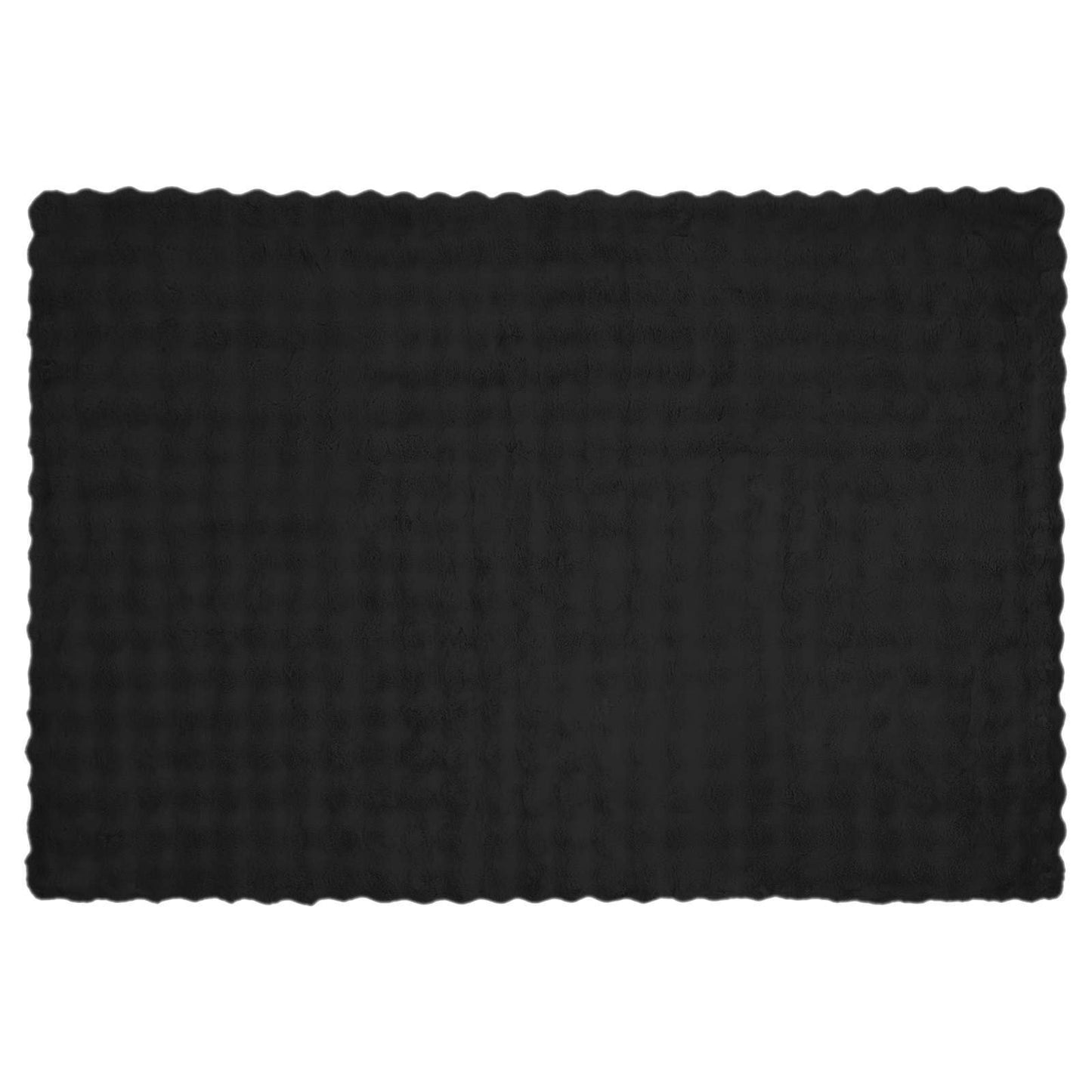 Coperta in Pelliccia di Coniglio Finta Nero 150 x 220 cm