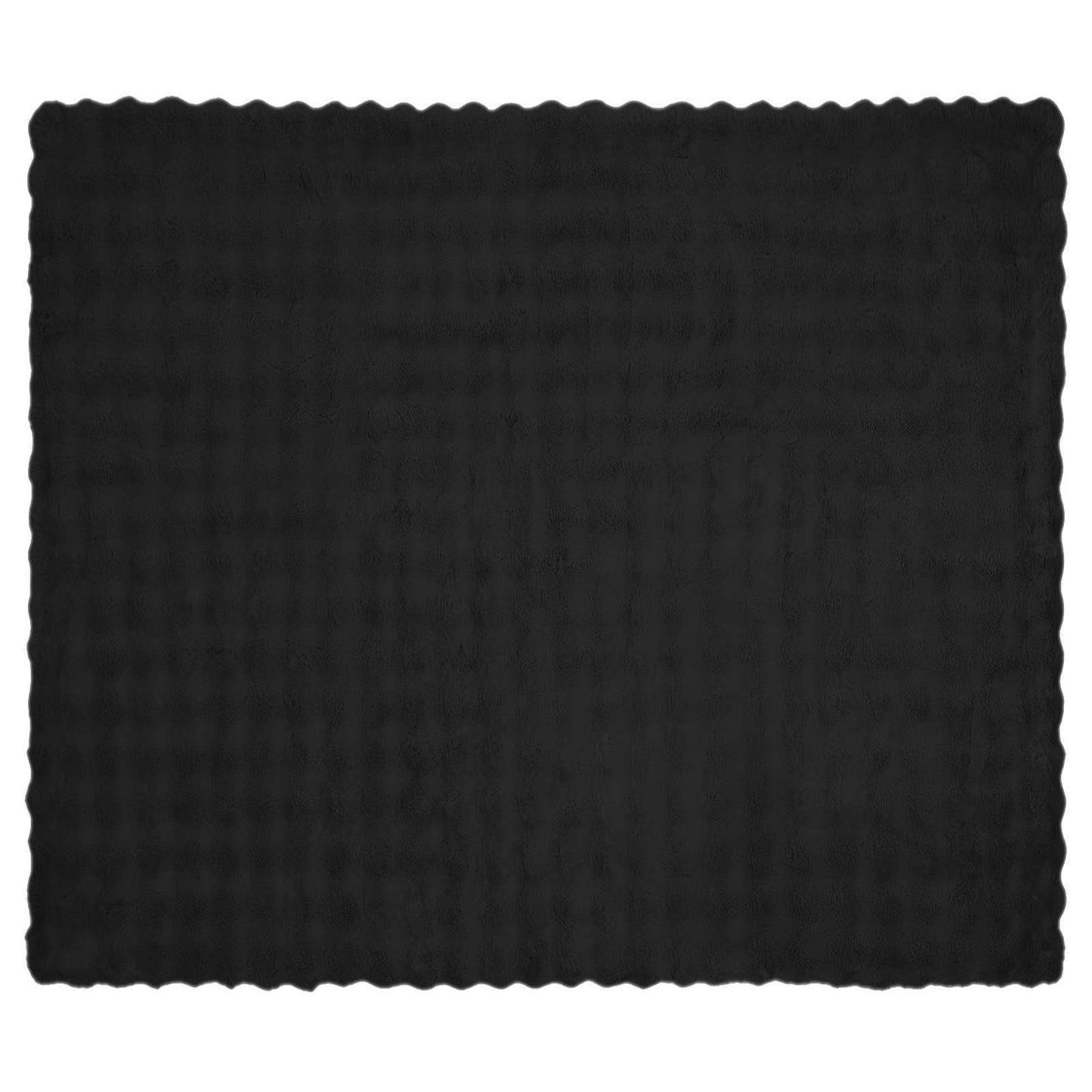 Coperta in Pelliccia di Coniglio Finta 4 pcs Nero 130 x 150 cm
