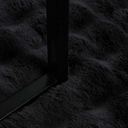 Coperta in Pelliccia di Coniglio Finta 4 pcs Nero 150 x 220 cm