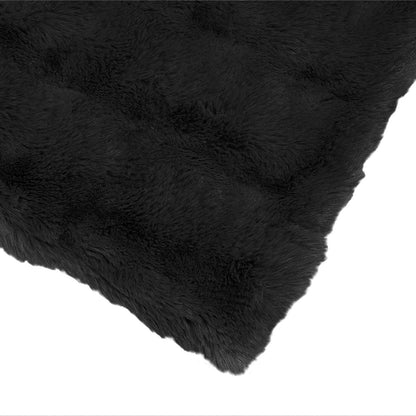 Coperta in Pelliccia di Coniglio Finta 4 pcs Nero 150 x 220 cm