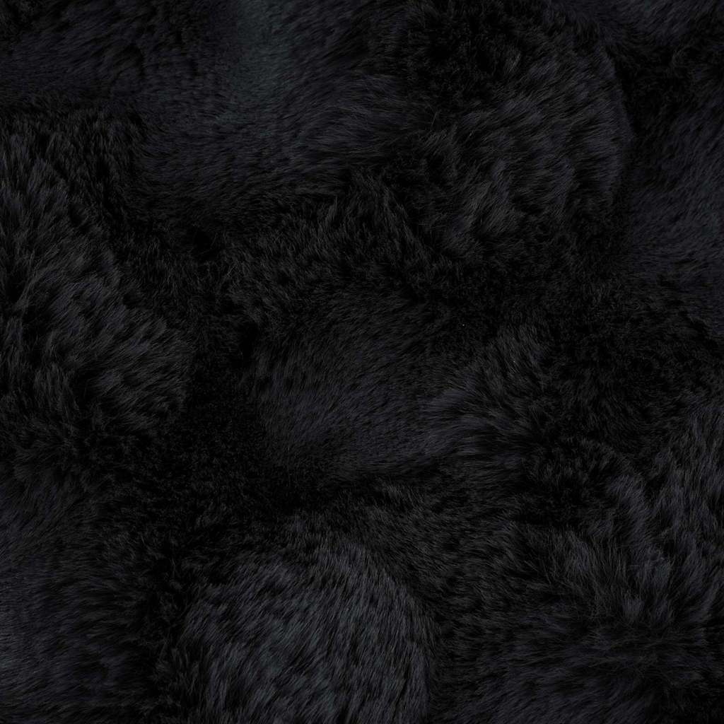 Coperta in Pelliccia di Coniglio Finta 4 pcs Nero 150 x 220 cm