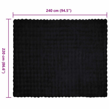 Coperta in Pelliccia di Coniglio Finta 4 pcs Nero 220 x 240 cm