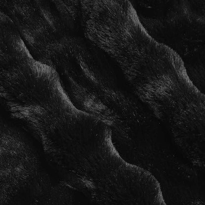 Coperta in Pelliccia di Coniglio Finta 4 pcs Nero 240 x 270 cm