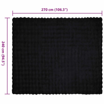 Coperta in Pelliccia di Coniglio Finta 4 pcs Nero 240 x 270 cm
