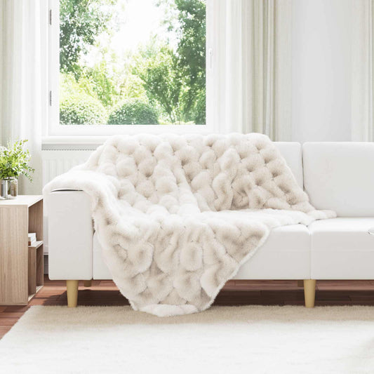 Coperta antiscivolo in sintetica di coniglio Olite Bianco - homemem39