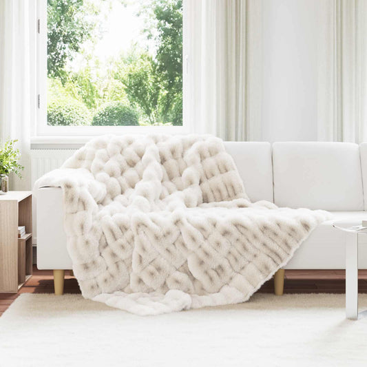 Coperta antiscivolo in sintetica di coniglio Olite Bianco - homemem39