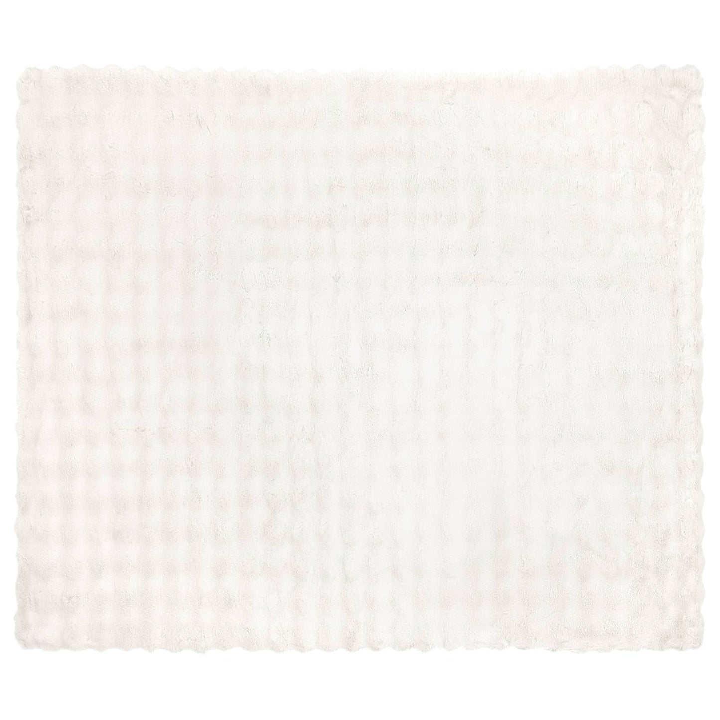 Coperta in Pelliccia di Coniglio Finta Bianco 220 x 240 cm