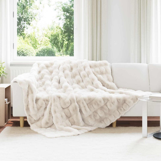 Coperta antiscivolo in sintetica di coniglio Olite Bianco | homemem39